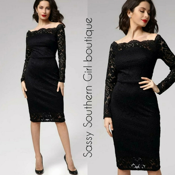 4610413 Black Cutout Shoulder Pencil Dress